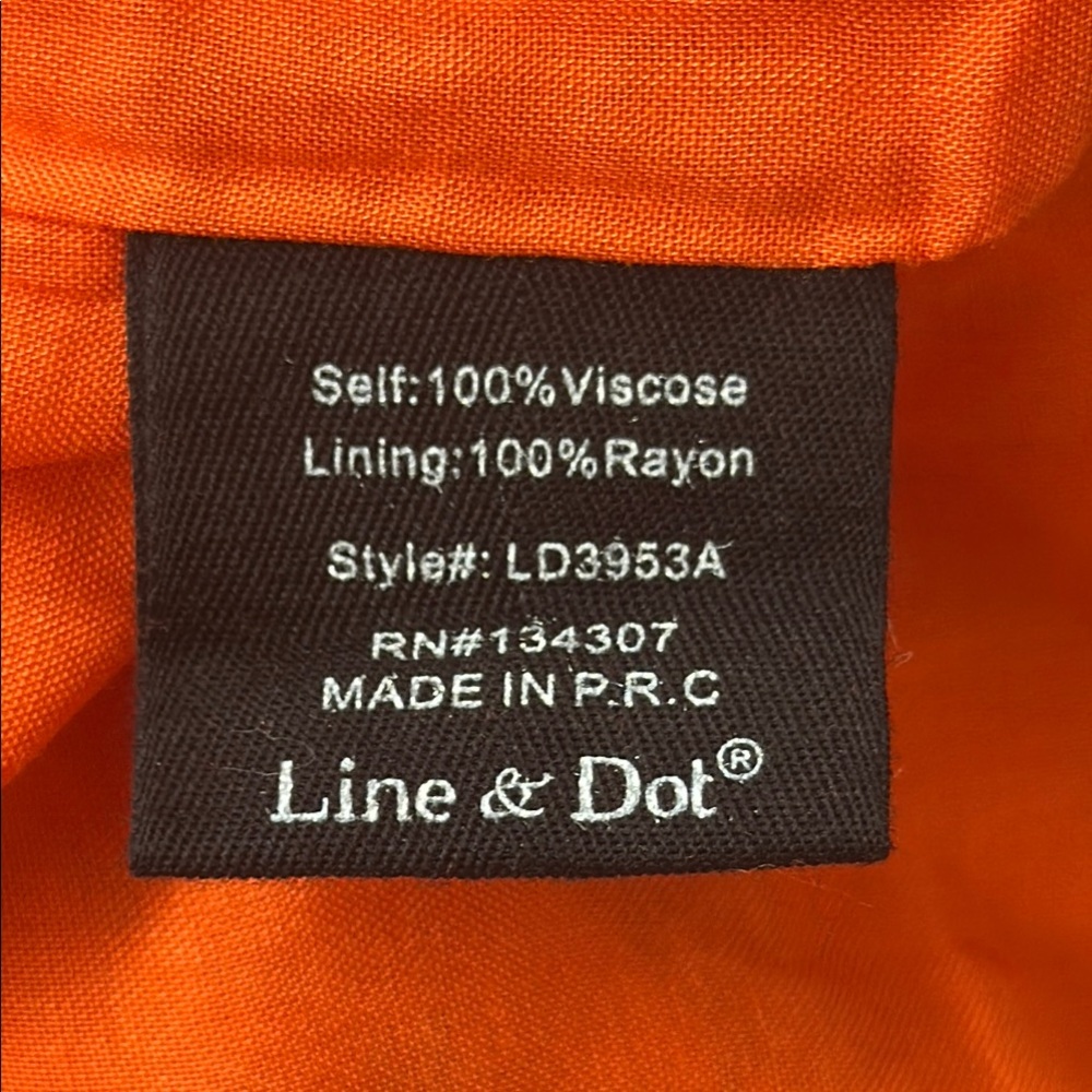Line & Dot Orange Ruched Wrap Mini Dress - Picture 8 of 8